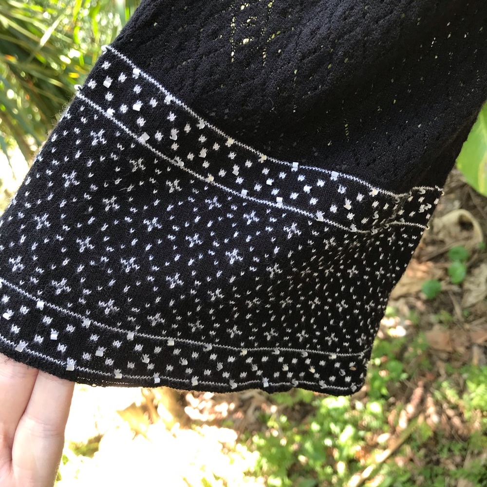 Sigrid Olsen Sheer Crochet Blouse Cover Up Top - Picture 4 of 6